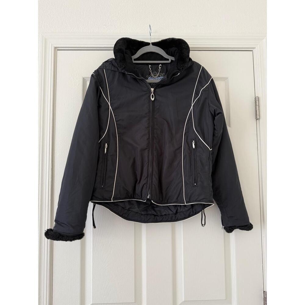 Obermeyer Ladies Thermolite Lauren with Fur Black Ski Jacket Coat size 6